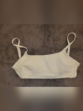 Creme White Swim Bikini Top